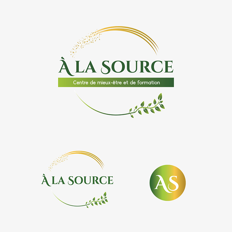 Logo et variantes de À la Source - Centre de mieux-être et de formation