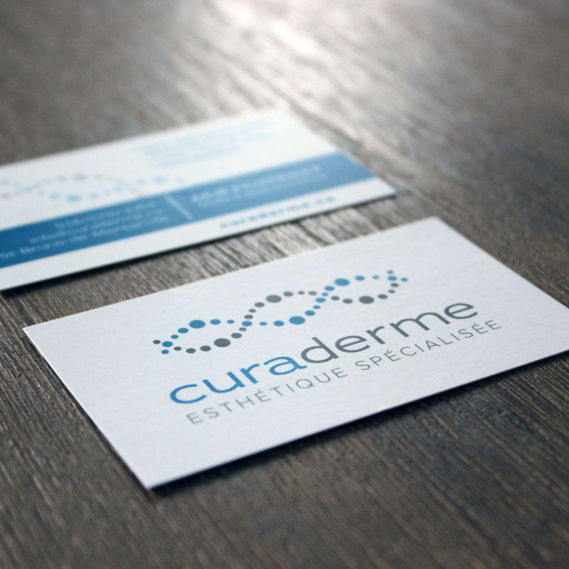 Logo et carte professionnelle de Curaderme