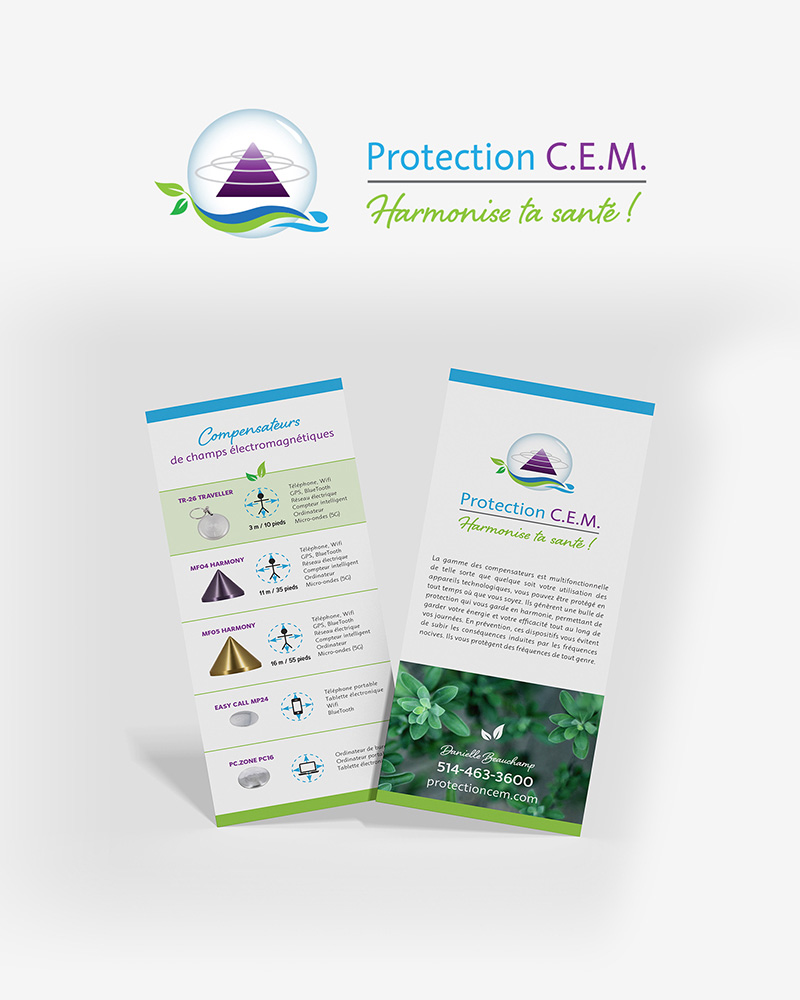 Logo et carton promotionnel pour Protection C.E.M.